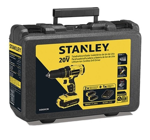 Furadeira Parafusadeira 20v Com Maleta Scd20c2k Stanley
