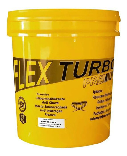 Borracha Liquida Flex Turbo Emborrachada Cor Branco 18kg