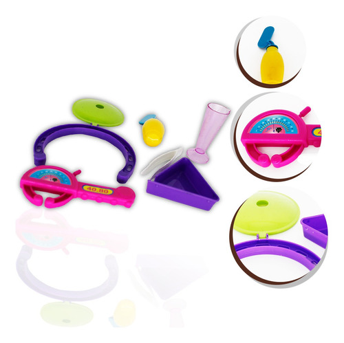 Imagem 1 de 7 de Brinquedo Kit Medico Infantil 6pç Espelho Copo Medidor Bacia