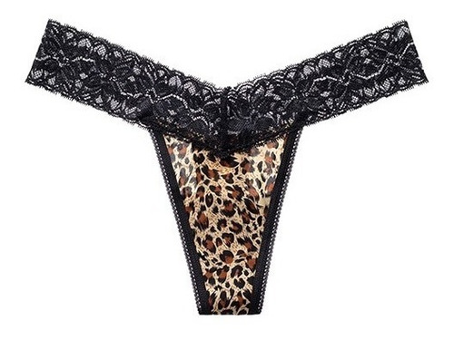 Calzon Tanga Animal Print Sexy Encaje Espalda T