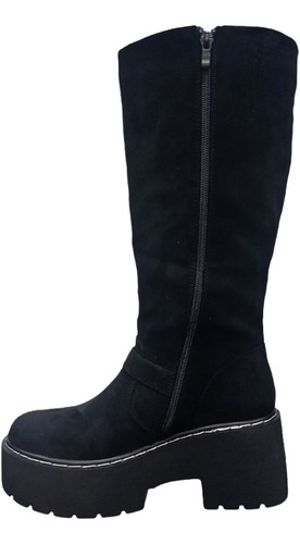 Bota Para Dama Con Plataforma Estilo Bucanera Con Hebilla