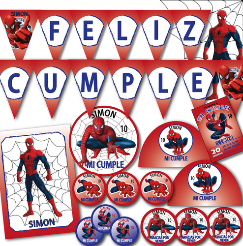 Kit Imprimible Cumple Hombre Araña, Personalizado.