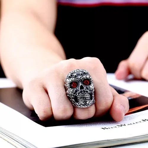 Anillo Calavera De Acero Para Hombre Tujpavp17