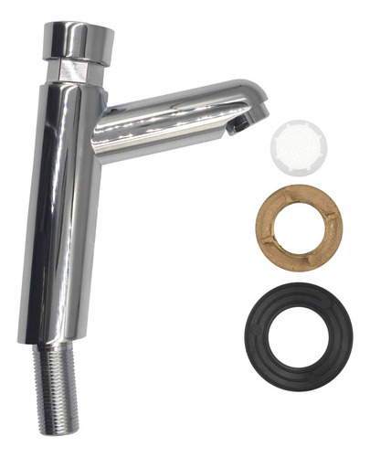 Llave Monomando Push Cromada Temporizadora Para Lavabo