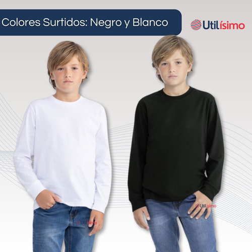 Pack 6 Camiseta Algodón Primera Capa Invierno Niño