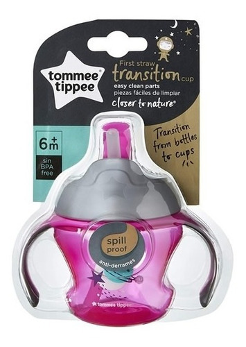 Vaso De Transición 1st Straw Tommee Tippee Color Fucsia