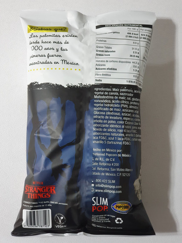 2 Bolsas De Palomitas Slim Pop Netflix Stranger Things 125g