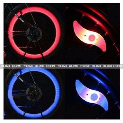 Luz Led De Seguridad Multicolor Rayos Llantas Bicicleta Verd