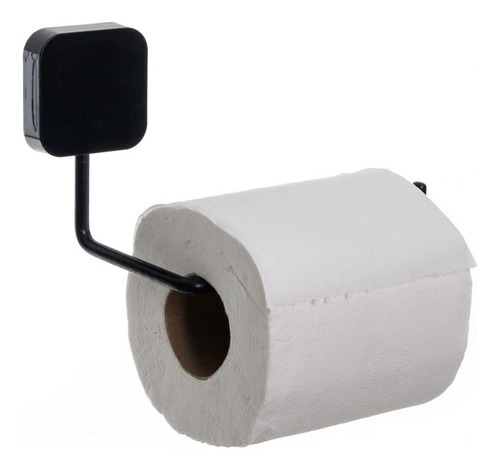 Porta Papel Higiênico Metaltru Com Adesivo De Parede Preto