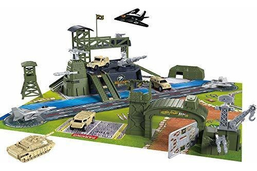 Vehiculo Niños Juego De Base Militar De 34 Piezas, Juego De