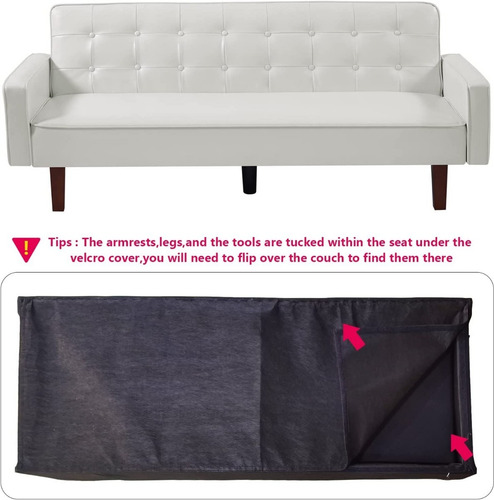 Futon Convertible De Pielsint Color Beige Marca Mikibama