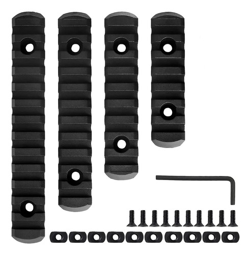 Riel Picatinny Mira De Polimero 20mm 4 Piezas Set Para Rifle