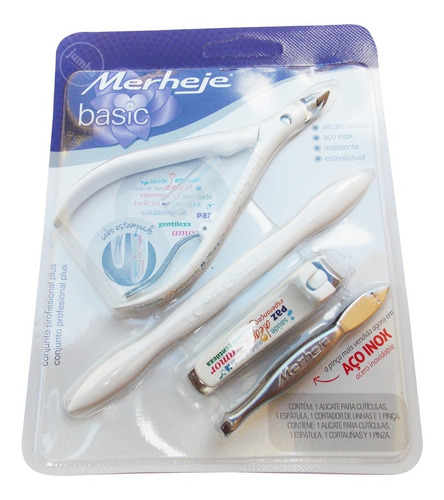 Imagen 5 de 10 de Merheje Set Pinza Depilar Espátula Corta Cutícula Y Tijera