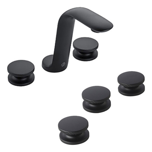 Juego De Griferías Fv 44 Lavatorio Y Bidet Negro