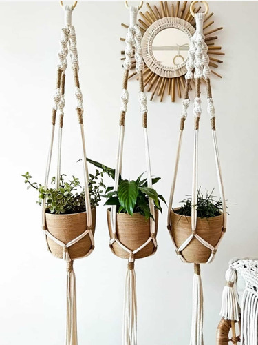 Imagen 2 de 10 de Colgante Para Macetero De Macramé