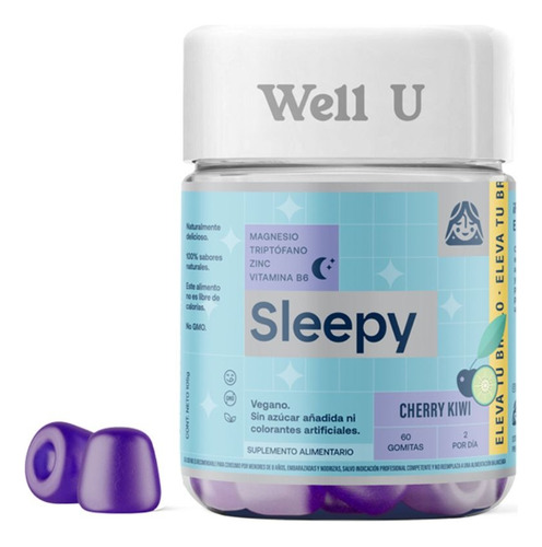 Pack X 2 Gomitas Magnesio Sleepy Veganas 60un Well U