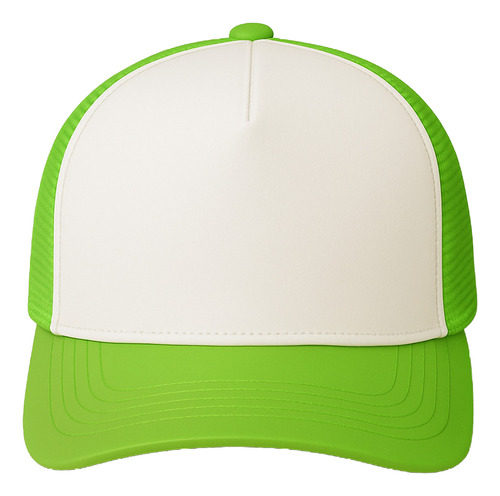 5gorras Para Niño Tipo Trucker Camionero Verde Fosforescente Verde Limón Unisex