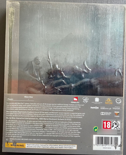 Middle Earth Shadow Of Mordor Steelbook Xbox One