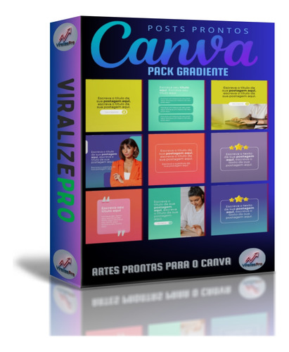 200 Artes Prontas Para Posts Diversos No Canva Gradiente