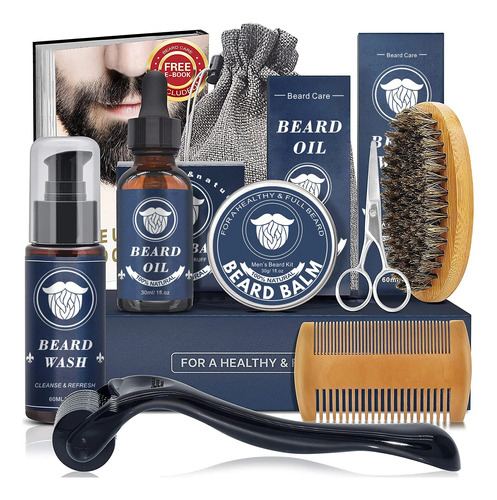 Kit Hair Men Beard 9 Unidades/sets Para Mejorar El Crecimien