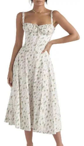 Rebajas Elegante Vestido Floral Cintura Media Que Moldea El