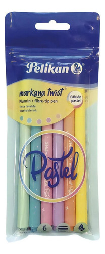 Marcador Markana Twist Pastel X6 Unidades Pelikan