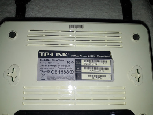 Access Point Tp-link Td-w8960n Blanco Y Negro 220v (Usado)