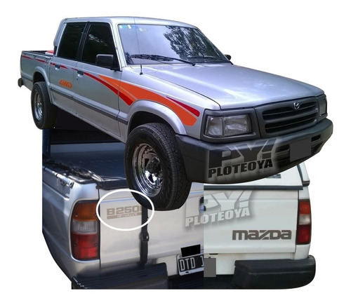 Calco Franja Mazda Pick Up 4wd + Calcos Porton - Ploteoya