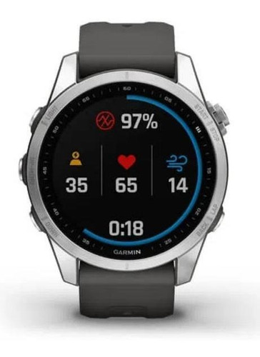 Relógio Gps Garmin Fenix 7s 010-02539-01 Grafite Cor da caixa Aço inoxidável Cor da pulseira CINZA CLA/PRATA
