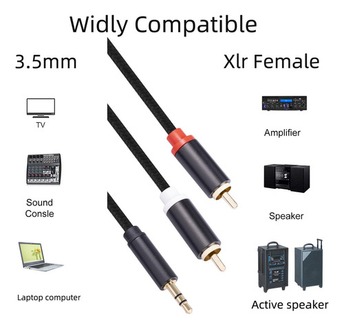 // Rca A 3,5 Mm Y Splitter Altavoz Audiophiles 1,8 Millones