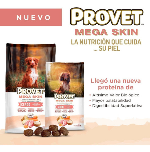 Provet Mega Skin Adultos Razas Medianas Y Grande X 15kg