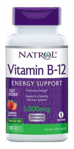 Vitamina B12 5000mcg X 100 Caps Sublingual - Natrol