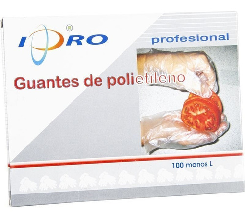 Imagen 1 de 3 de Guantes Manipulacion Alimentos Polietileno 100uni