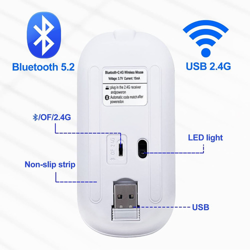 Ratón Inalámbrico Bluetooth Para iPad/macbook Pro/air/laptop