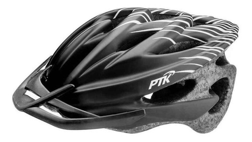 Capacete Bicicleta Runner Adulto Preto/branco Ptk Regulagem