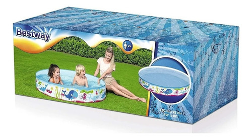 Pileta Rigida Bestway Chica Niños Tiburones 152cm 340 Litros