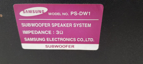 Subwoofer Samsung Ps-dw1 Funcionando Leia A Descrição (Usado)