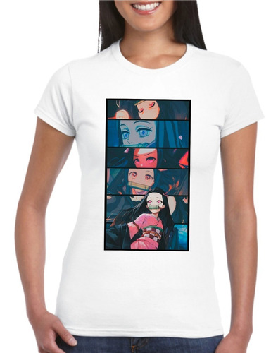 Imagen 3 de 5 de Remera Demon Slayer Cómic Modal Premium Blanca