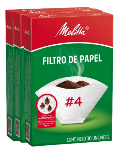 Filtro Papel Melitta #4 Con Micrioporos 90 Unidades