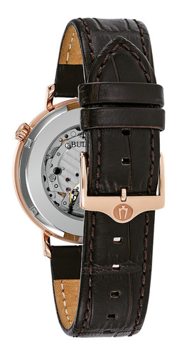 Relógio Masculino Bulova Classic Rosegold Couro 97a136