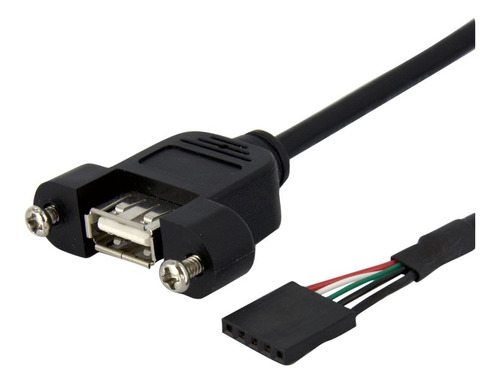Cable 91cm Usb 2.0 Montaje En Panel Macho Idc5 A Hembra Usba
