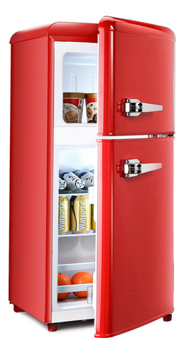 Hopday Fls-80g-red Refrigerador Compacto Retro, Rojo