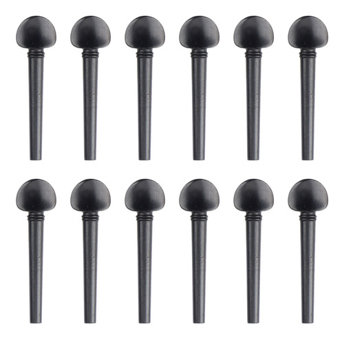 12 Pinzas De Violín De Ébano Negro De 8,2 X 2,3 Cm