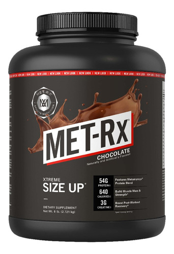 Suplemento en polvo MET-Rx  Xtreme Size Up proteínas sabor chocolate en pote de 2.72kg