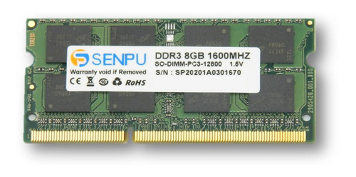 Imagen 1 de 2 de Memoria Ram Para Laptop Ddr3 8gb 1600mhz Pc3 12800 1.5v 