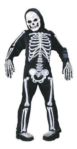Disfraz Esqueleto Blanco Niño Halloween Talla L