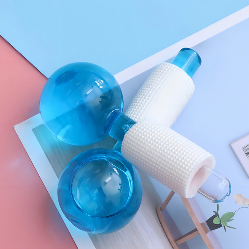 Globos De Hielo Para Terapia Fría Crioterapia Facial Esferas Color Azul