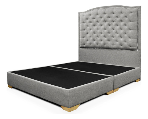 Cama Lawrence Tela Gris 200 Cm