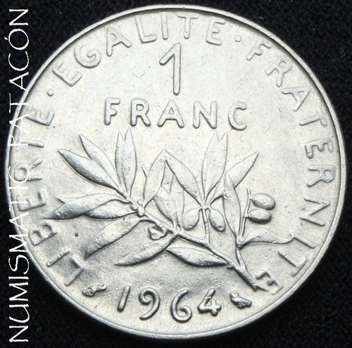 Moneda Francia 1 Franco 1964 - Km 925 - Buena