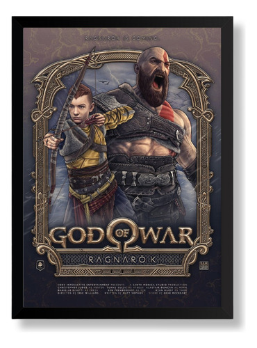 Quadro Decorativo Poster Game God Of War Ragnarok Arte A3